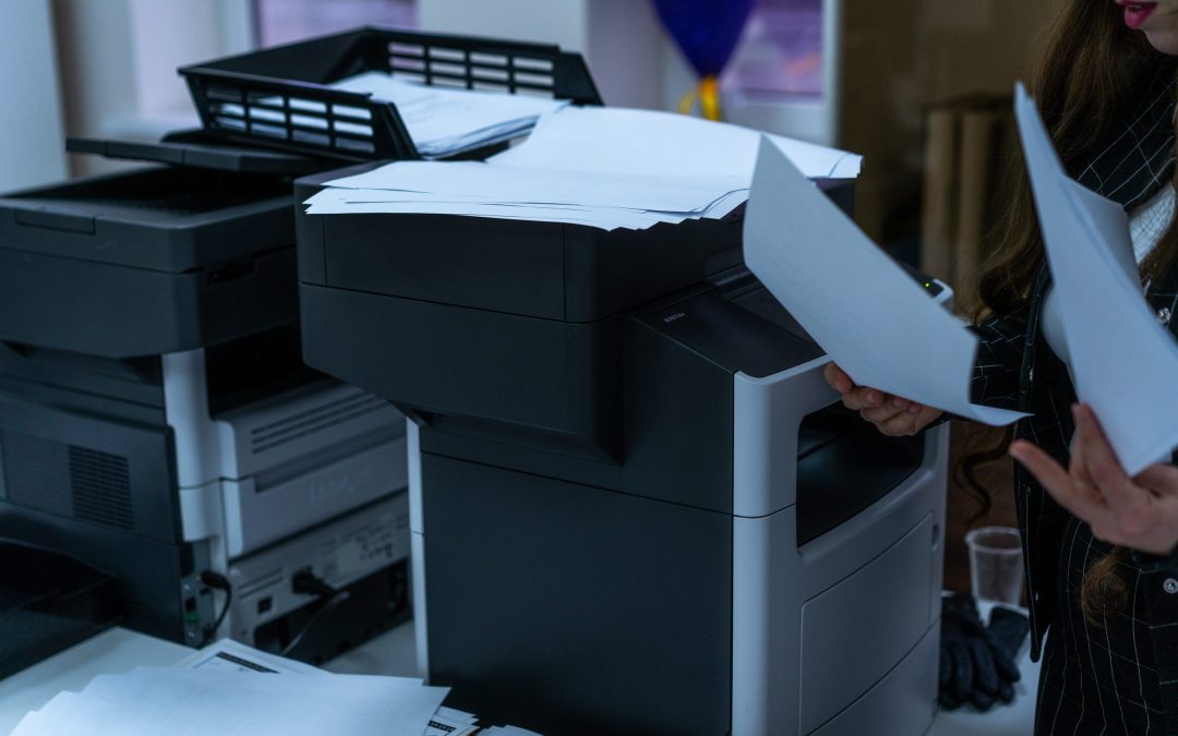 one printer with another on the background